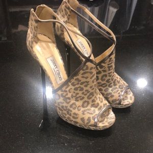 Jimmy Choo shimmering leopard sandals size IT39.